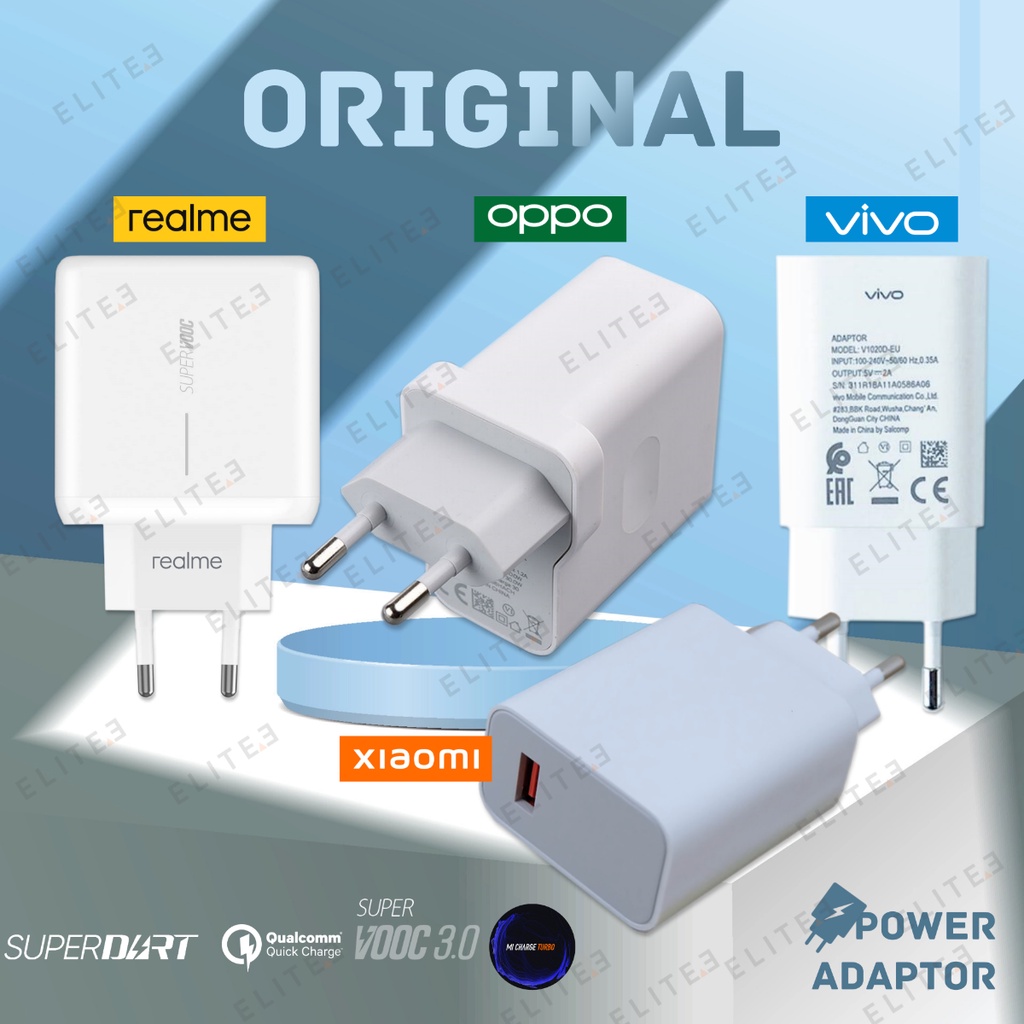 ELITEE 44W 65W 80W ADAPTOR CHARGER VOOC SUPER FAST CHARGING TURBO CHARGE / KEPALA CHARGER ORIGINAL FAST CHARGE