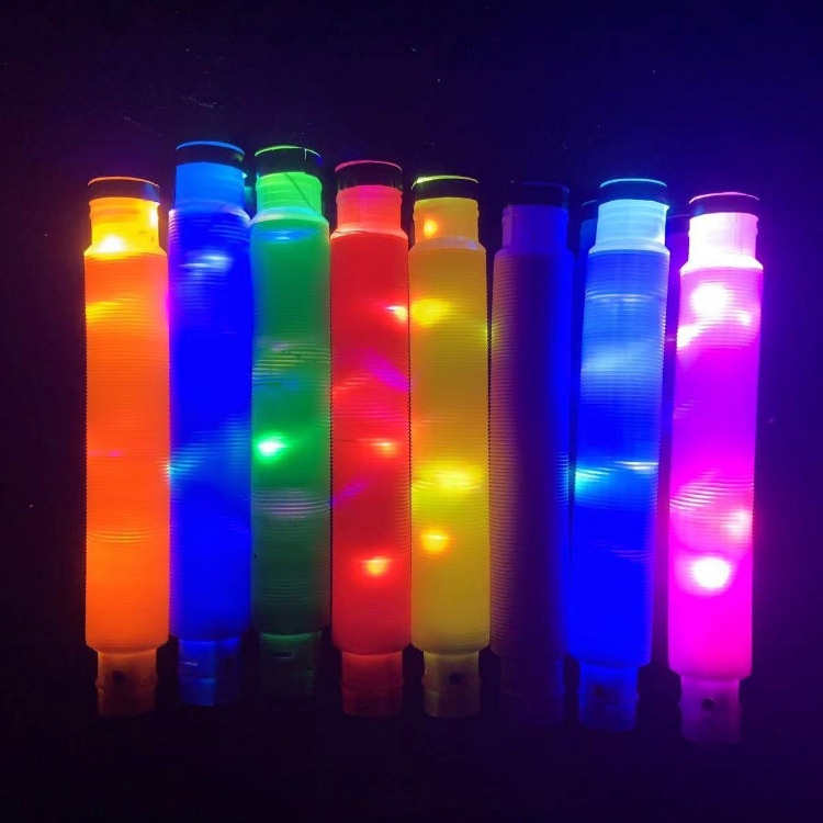 MAINAN VIRAL LAMPU STICK PIPA FIDGET TOY , CEV LIGHT UP POP TUBE