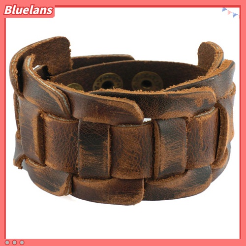 Gelang Bahan Kulit Imitasi Gaya Retro Untuk Pria