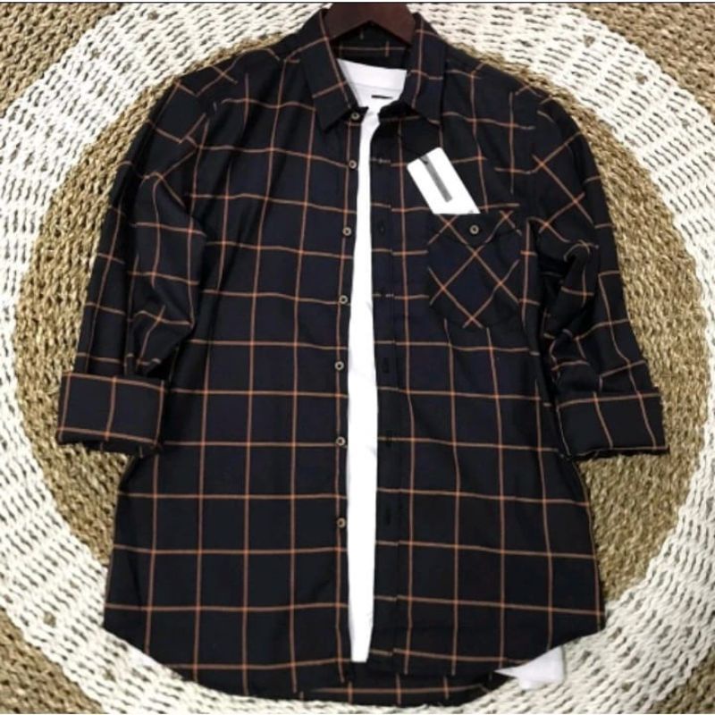 Kemeja Flanel cowok cewek impor lengan panjang kemeja lengan panjang distro motif kotak kotak