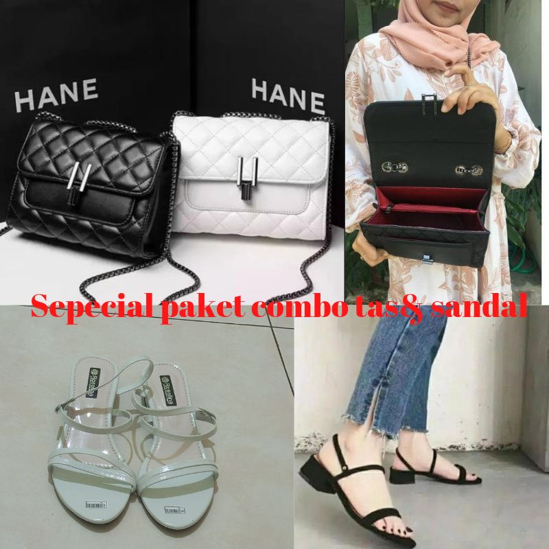 [[[ free dus box]]] paket tas dan sandal wanita terbaru