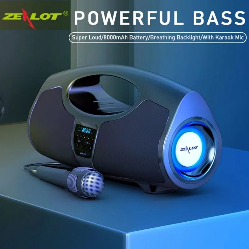 ZEALOT Original Product Portable Bluetooth Speaker Powerfull Boombox 40W - P1 Super Bass 4000mAh / P