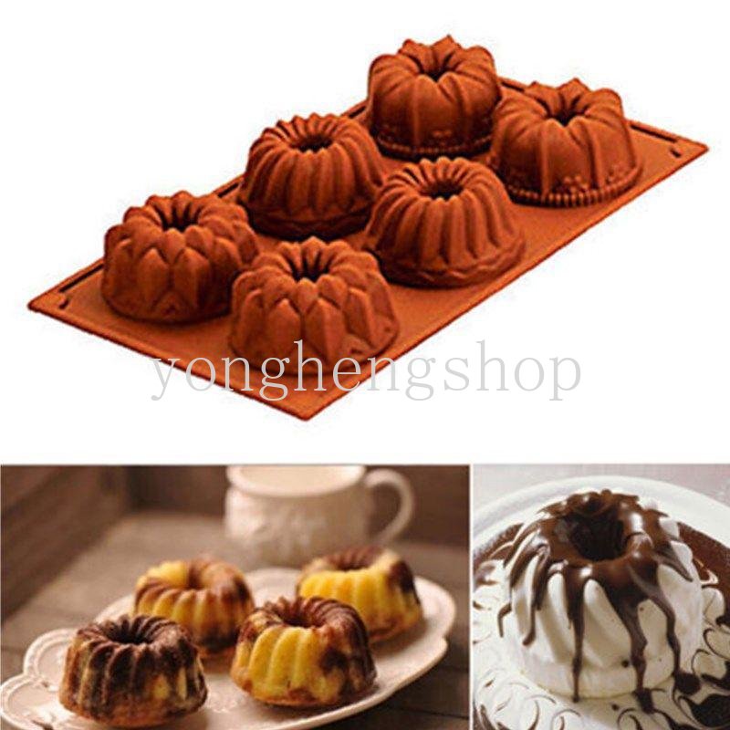 Cetakan Kue Cupcake Coklat Muffin Permen Bentuk Bunga Bahan Silikon Untuk Alat Dapur