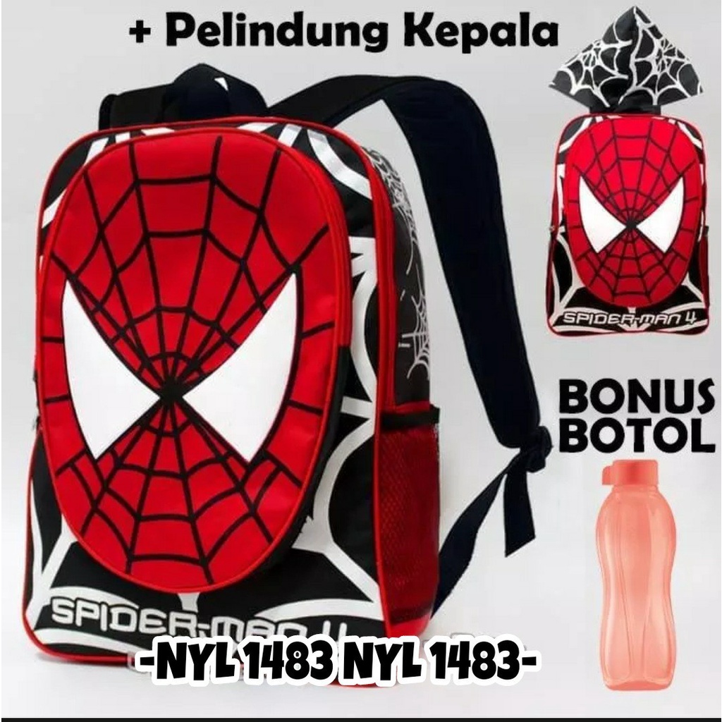 TS STORE-Tas Sekolah TK-SD Ransel Anak Laki-Laki Karakter Timbul Tas Marvel SPIDERMAN Import 3D Emboss