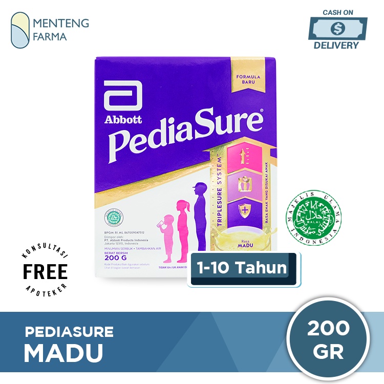 Pediasure Madu 200 Gram - Susu Pendukung Nutrisi Pertumbuhan Anak