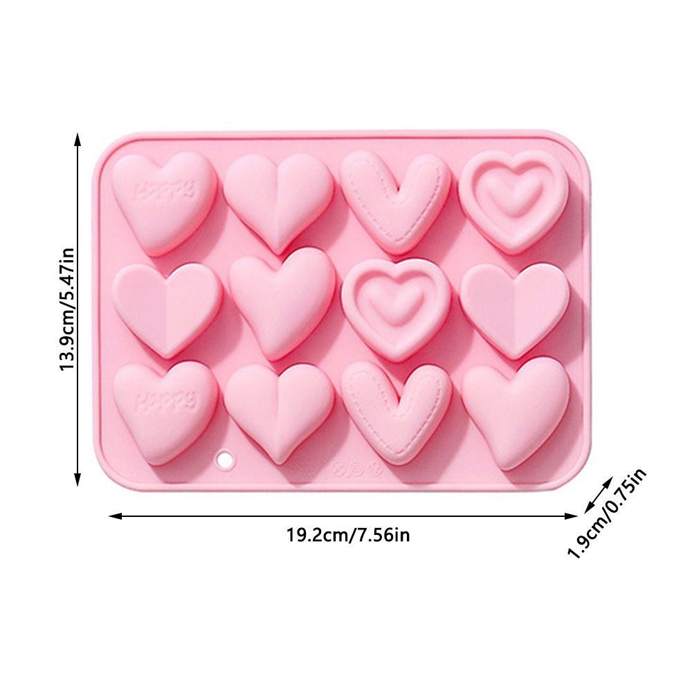 Solighter Love Heart Alat Baking Cetakan Sabun Dekorasi Liburan 12rongga