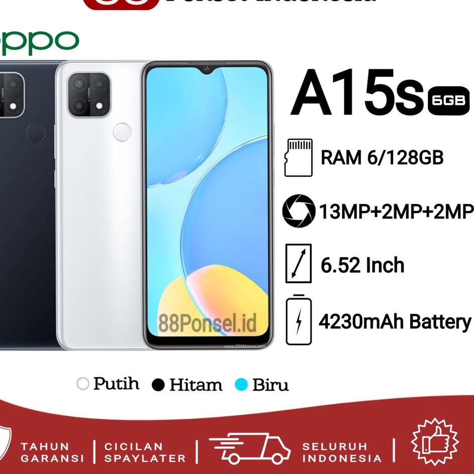 Super Promo G8CC9 Oppo A15s Ram 6/128GB Smartphone Android Garansi 1 Year 96 Ready stock