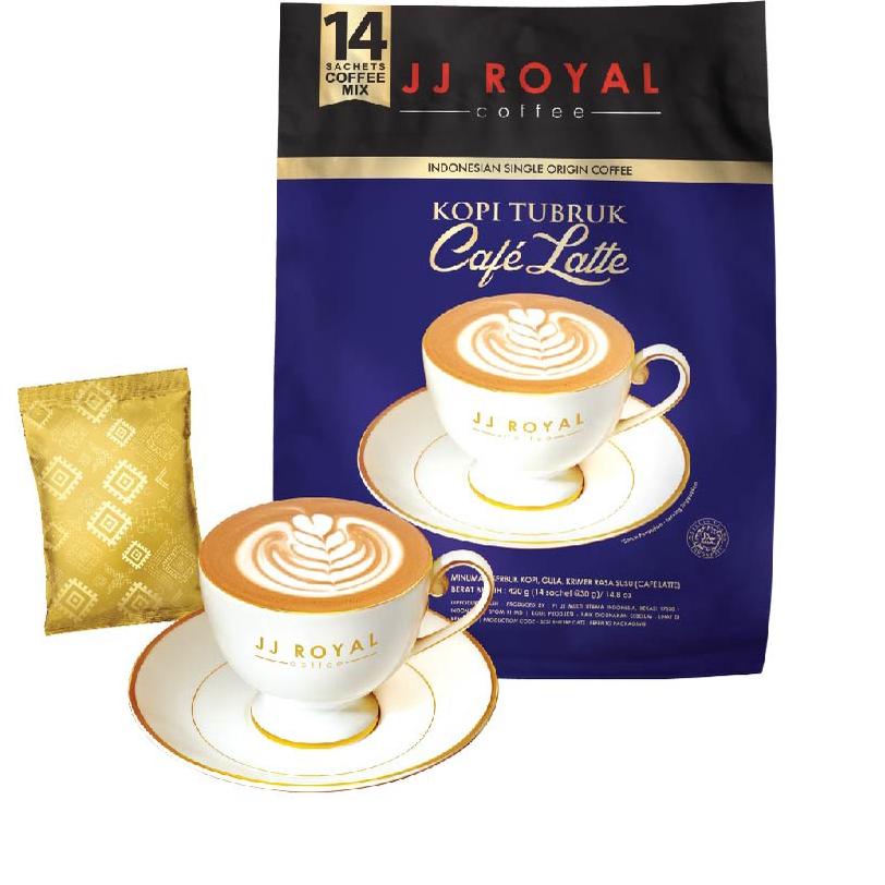 

New Recommended--JJ Royal Coffee Kopi Tubruk Cafe Latte Bulk Bag isi 14 Sachets