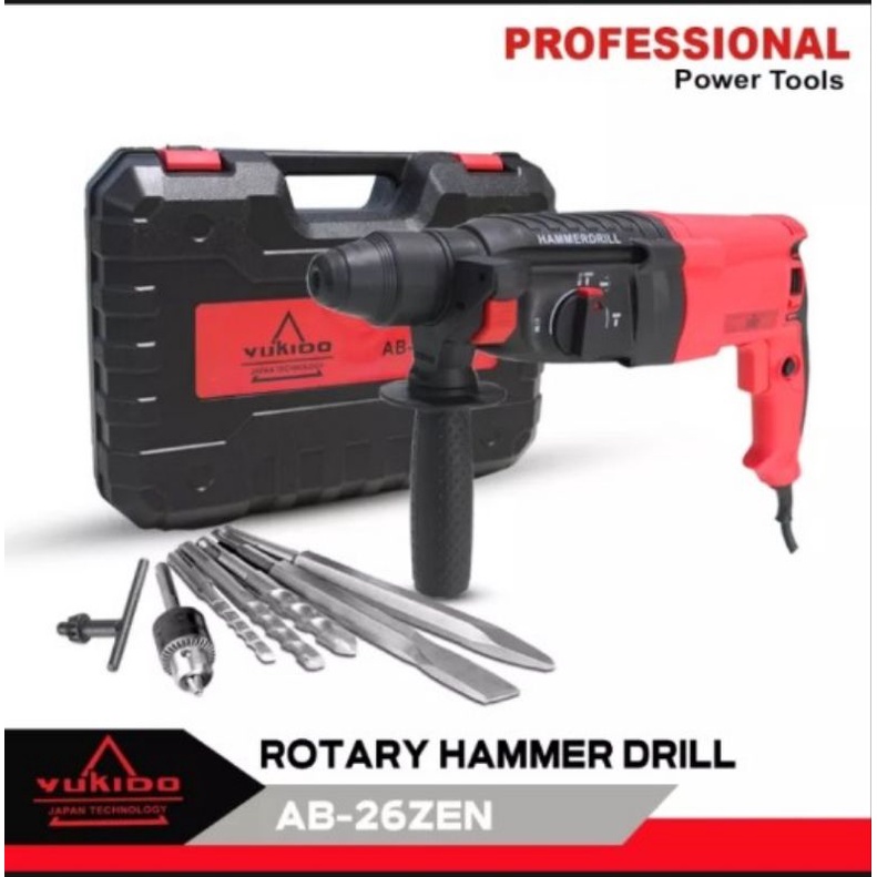 MESIN BOBOK TEMBOK BETON MESIN BOR HAMMER ROTARY HAMMER YUKIDO AB26ZEN - HAMR YUKIDO GDE