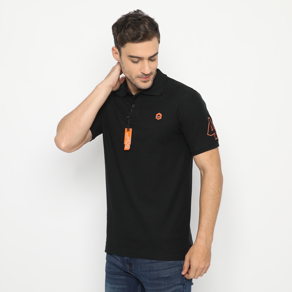 KAOS PIQUE KERAH PRIA / KAOS POLO SHIRT HITAM / KAOS KERAH LENGAN PENDEK BURLOIS