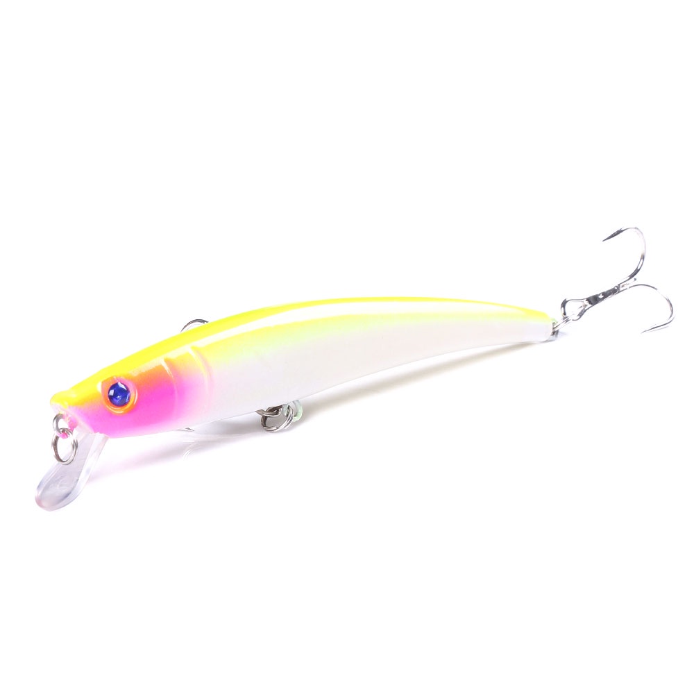 Hengjia 1pc Umpan Pancing Hard Bait Bentuk Ikan Kecil Mata 3D 11.5cm 11.2g Dengan Kail Treble