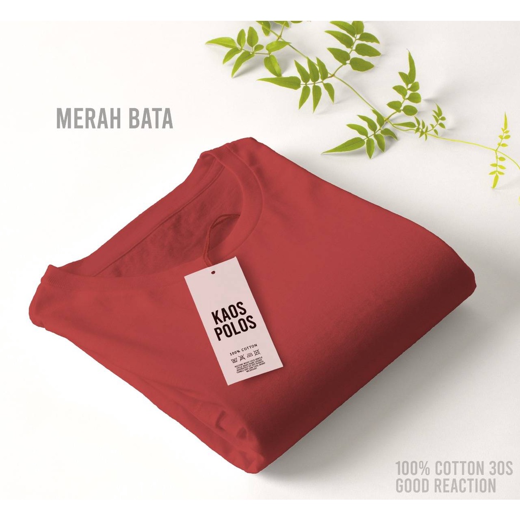 Kaos Polos T-Shirt Polos Baju Premium MERAH BATA Pria/Wanita