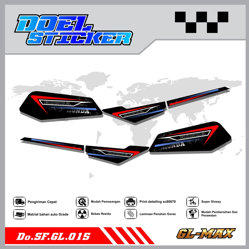 Sticker Striping GL PRO , MAX List Variasi Hologram pelangi,Crome Doel 15