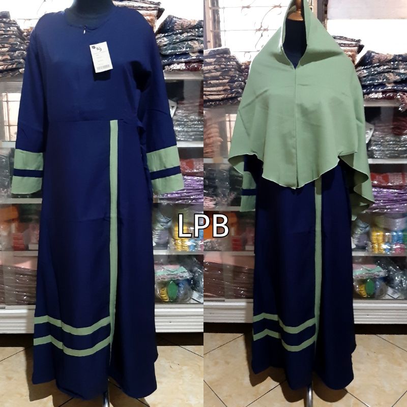 Gamis Set Hijab Jilbab / Fashion Muslim Moscrepe #15