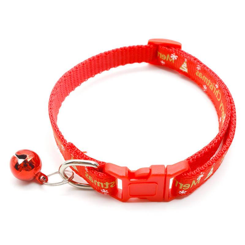 Kalung Leher Anjing / Kucing Adjustable Model Dasi Kupu-Kupu Motif Natal