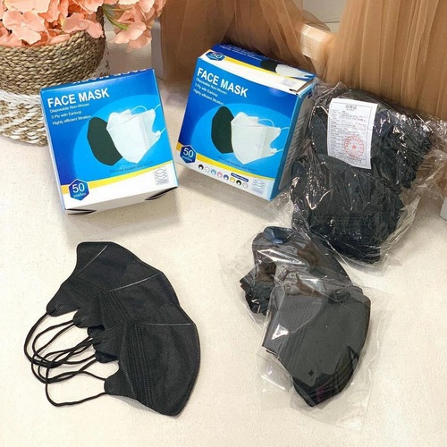 MASKER DUCKBILL GARIS 3PLY 1 Box Isi50 Pcs/MASKER DUCKBILL 50 Pcs MASKER DUCKBIL 3PLY MIRIP SENSI MIX WARNA WARNI PUTIH DAN HITAM FACE MASK EARLOOP