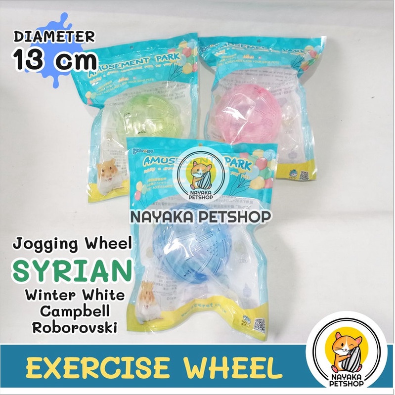 Bola Hamster Syrian Jogging Ball Exercise Wheel Rolling Roda Kincir Mainan Putar Hewan