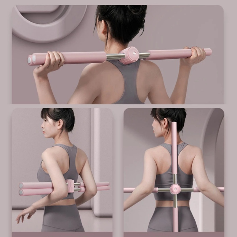 1 Pcs Yoga Bare Back Corrector/ Adjustable Stainless Steel Body Stick/ Open Standing Back Cross Trainer for Gym Home Sports Equipment