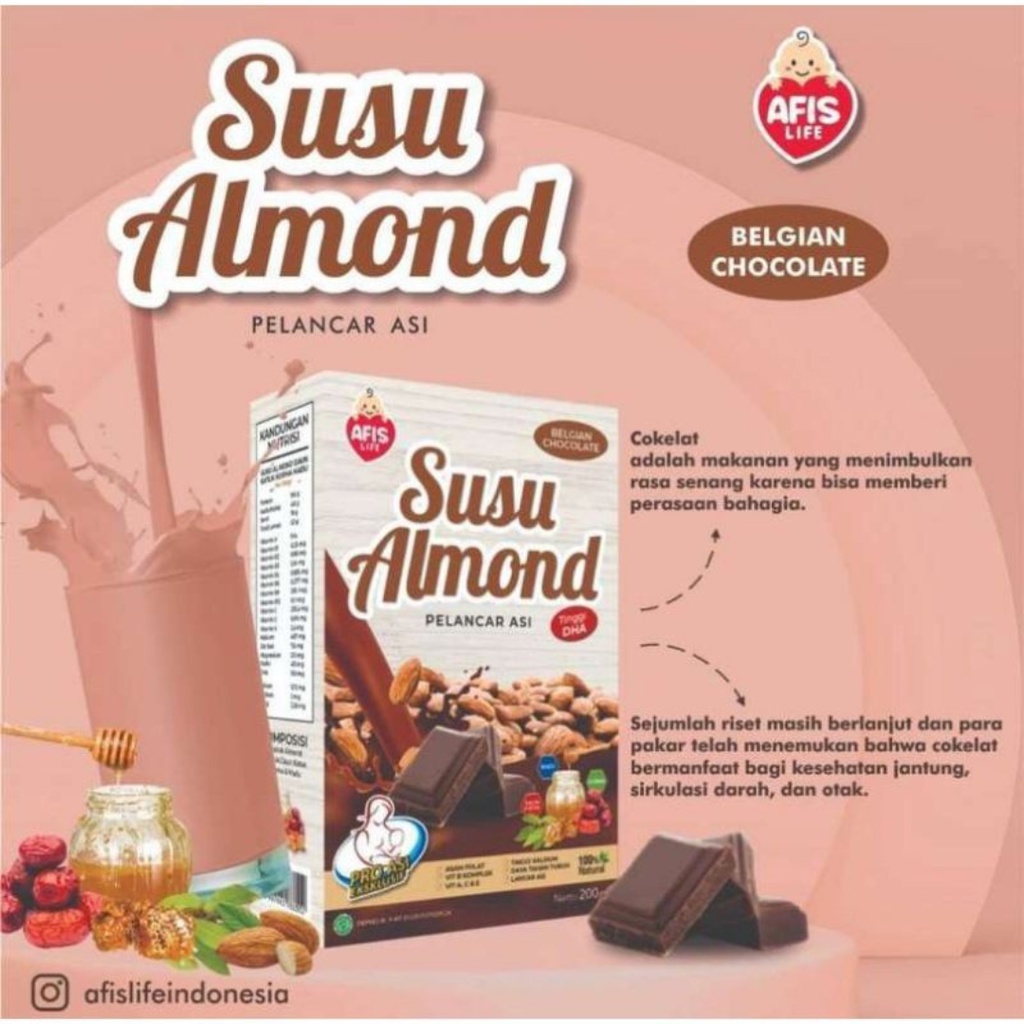 AFIS COKELAT SUSU ALMOND BUBUK 200 GR