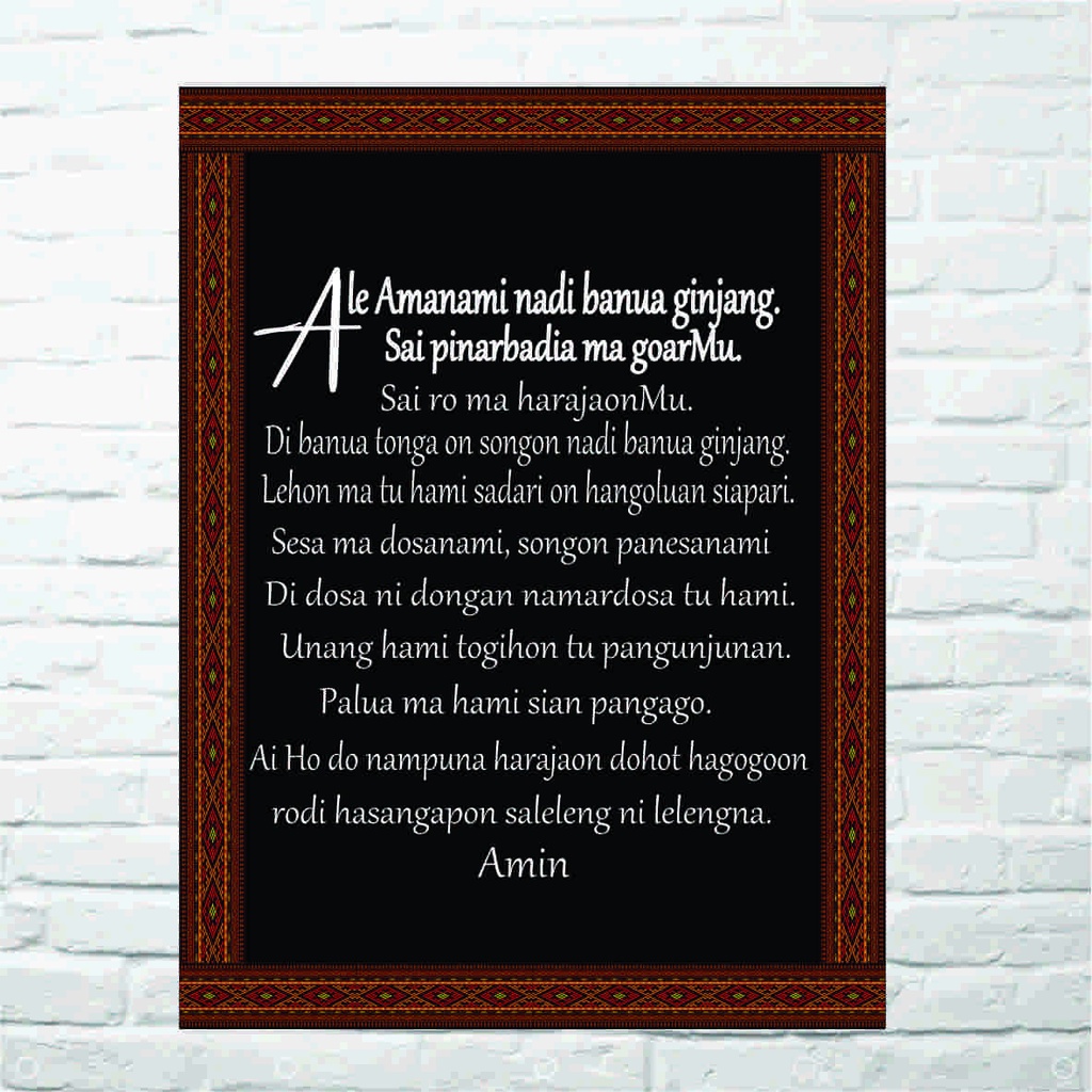 DOA BAPA KAMI BAHASA BATAK WALL DECOR HIASAN DINDING 40X30 CM TYPE FRAMEBLOCK