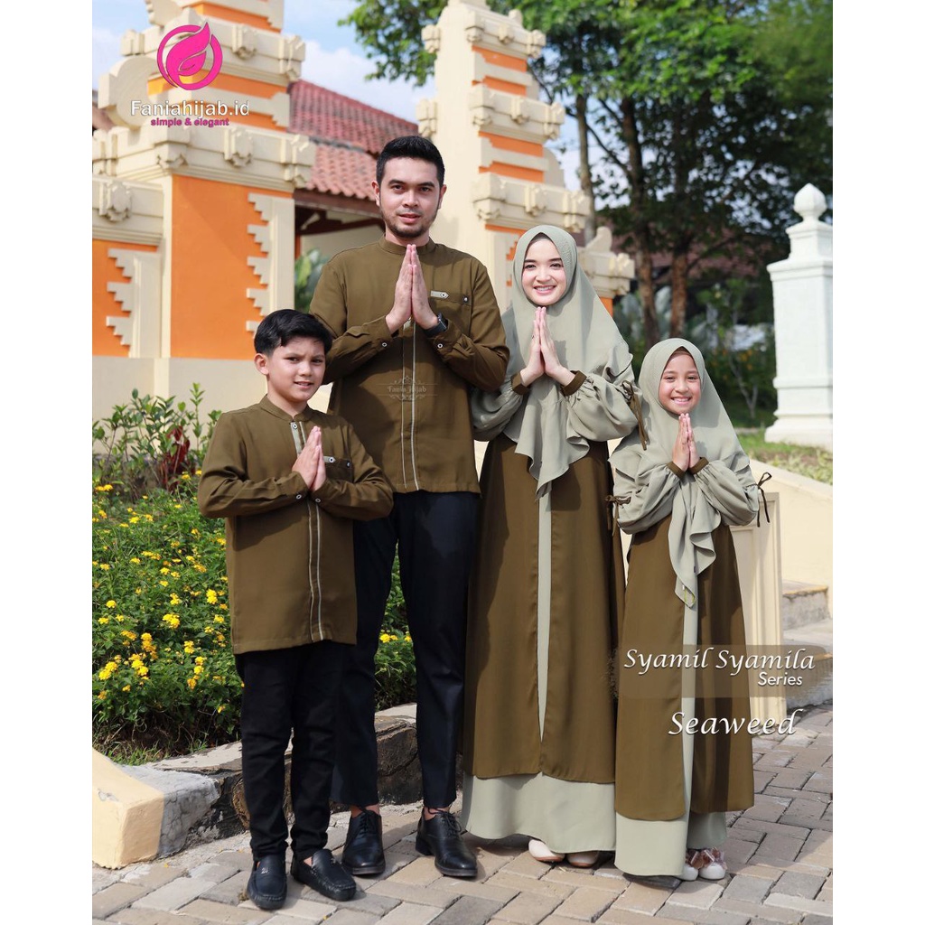 Sarimbit keluarga 2023 Syamil syamila dress ori by fania hijab/couple lebaran/seragam keluarga/sarim