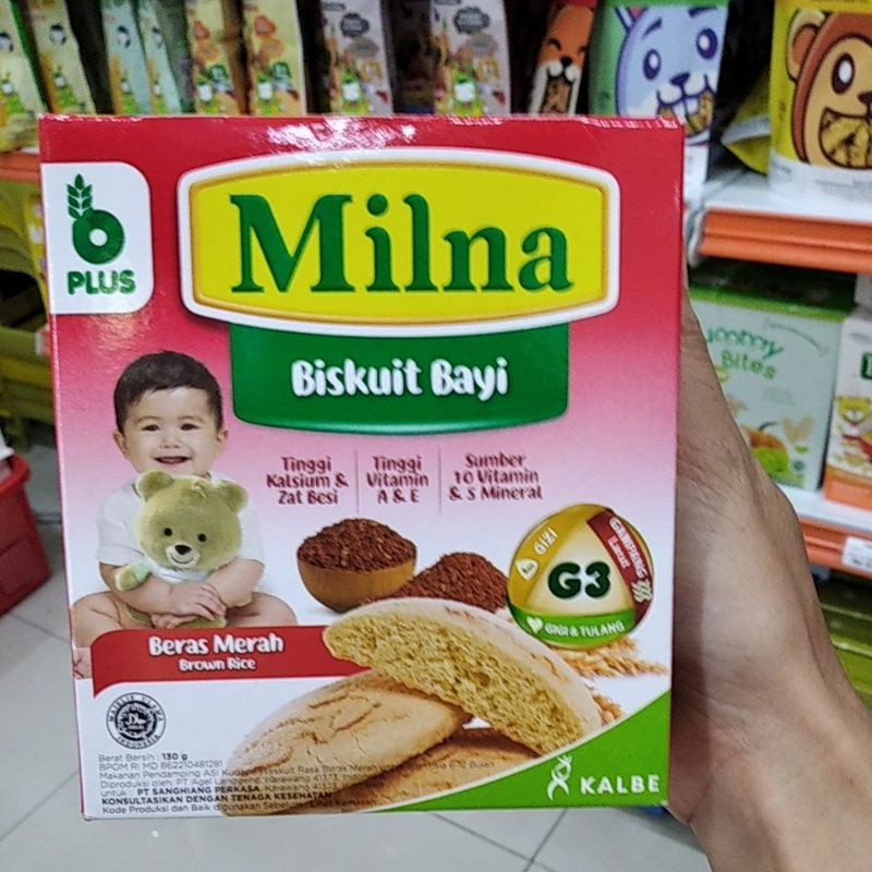 Milna biskuit bayi beras merah