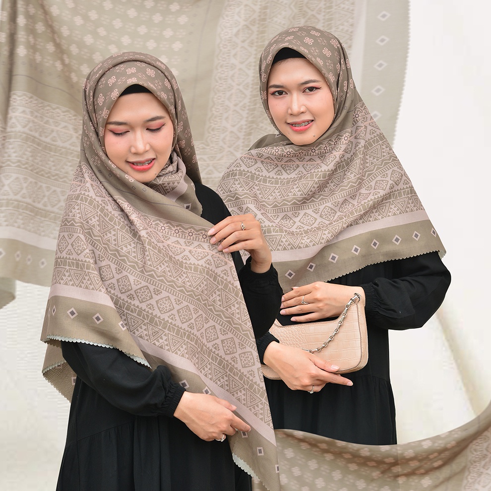 Hijab Jumbo | Kerudung Segi Empat Motif | Jilbab Syar'i Lunara Series