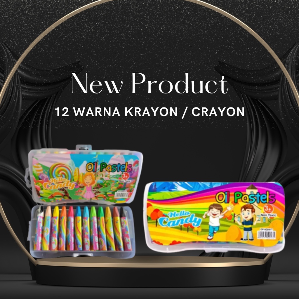 

Crayon Set Krayon Besar Anak Oil Pastel 12 Warna Non Toxic / Crayon Warna Pastel / Crayon Mewarnai Anak