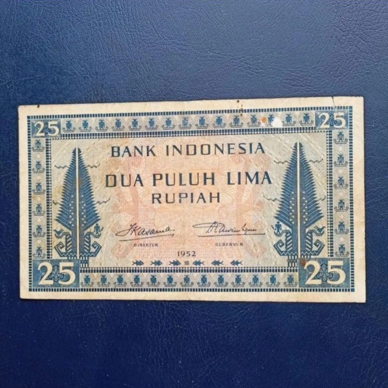 Uang Kuno 25 Rupiah Budaya 1952