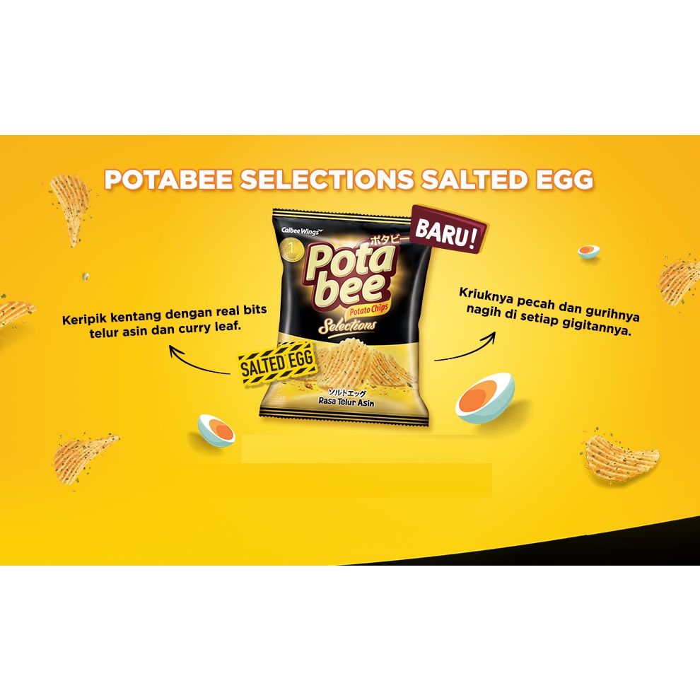 Potabee Keripik Kentang SALTED EGG 68 gr - ( HARGA SATUAN )