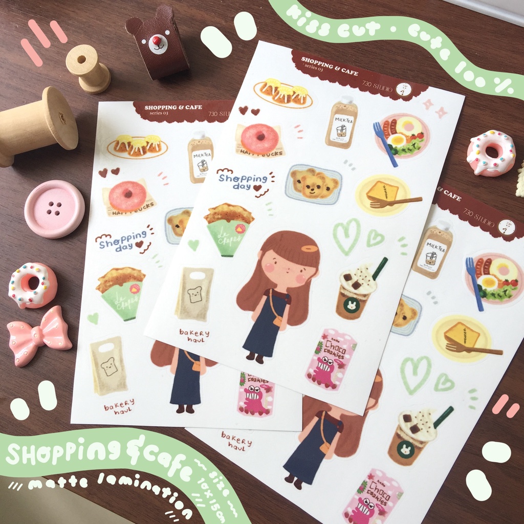 

Shopping & cafe series 03 - sticker sheet - planner sticker