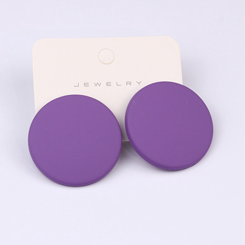 Anting Bentuk Bulat Bahan Akrilik Warna Permen Untuk Wanita