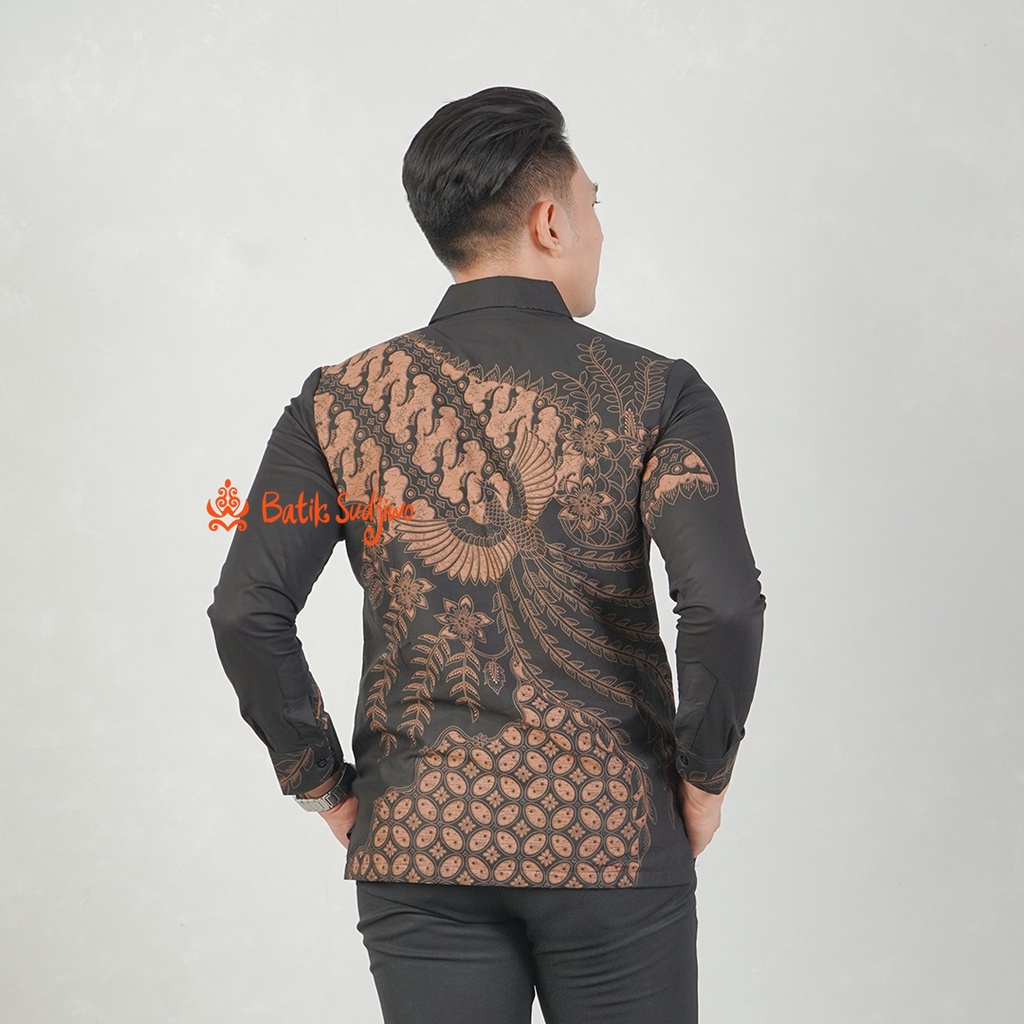 Hem Kemeja Batik Solo Laki Laki Modern Tangan Panjang 1126