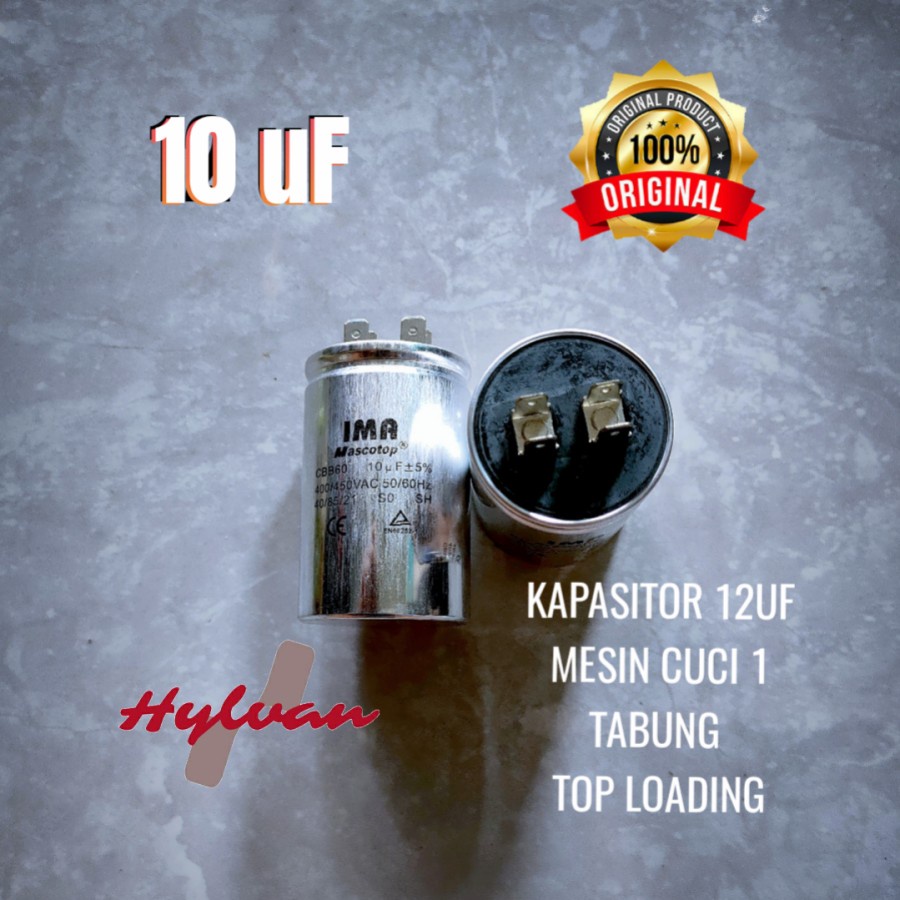 KAPASITOR MESIN CUCI 10UF LG SAMSUNG DLL | 1 TABUNG TOP LOADING