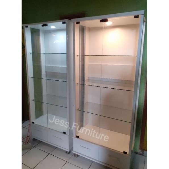 Lemari Kaca 2Pintu , Lemari Kaca Tas , Pajangan Kaca 2Pintu Minimalis