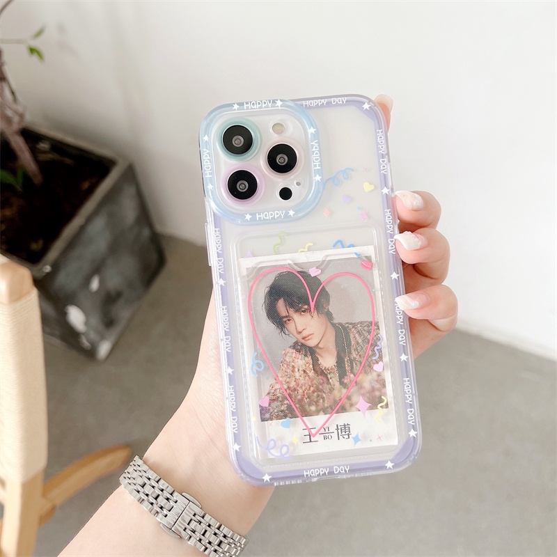 Casing Soft Case TPU Motif Hati Untuk IPhone 14 13 11 Pro Max 8 7 Plus X XS XR