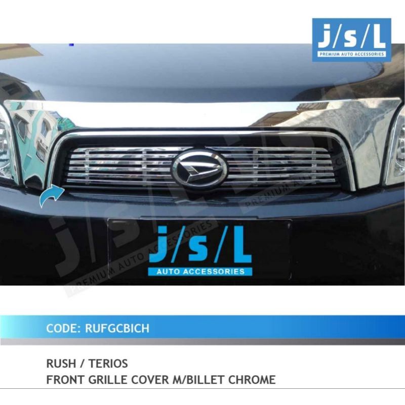 Grill depan Rush Terios lama old 2008-2014 front grill cover model billet chrome jsl