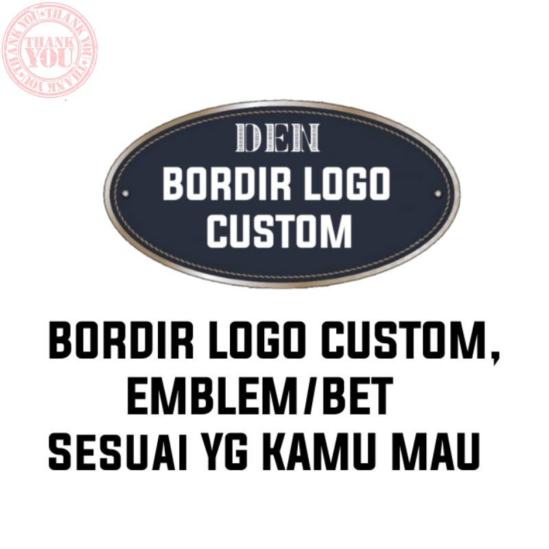 PACT BORDIR CUSTOM/EMBLEM, BET, BORDIR NAMA BADGE,SIZE BESAR, Bordir Nama Dada