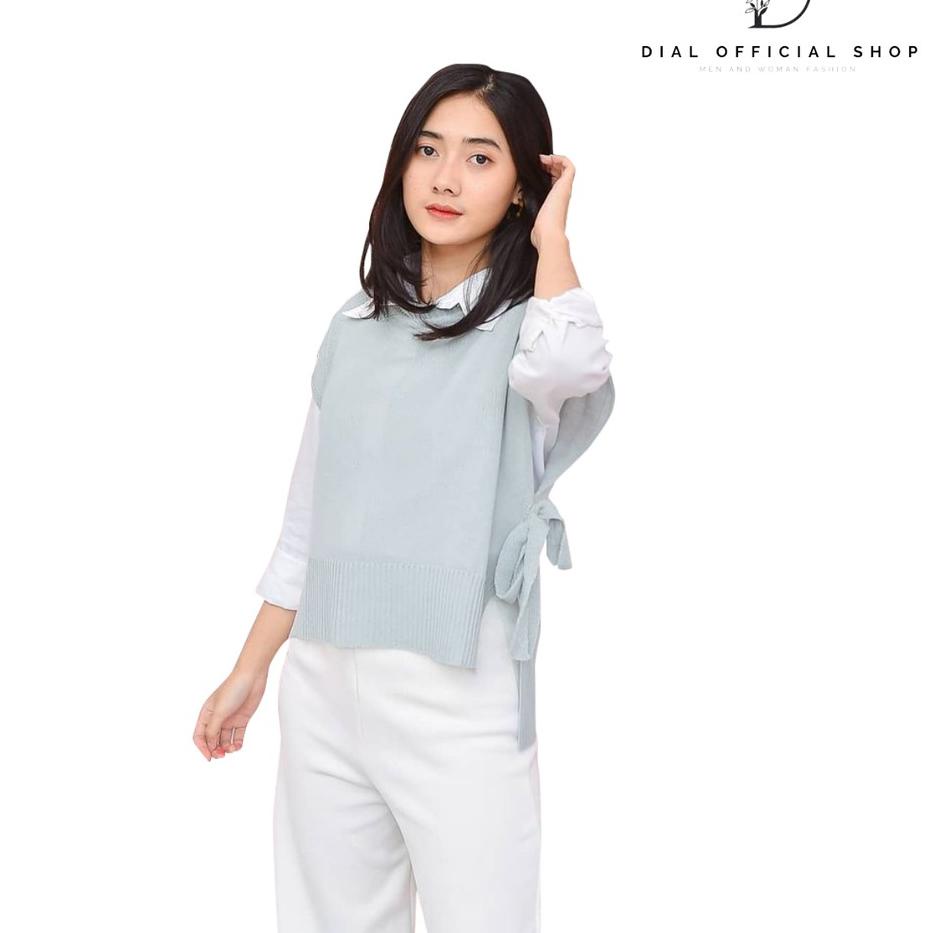 Update--DIAL Vest Rompi Rajut Tali Samping Wanita Knit Outer