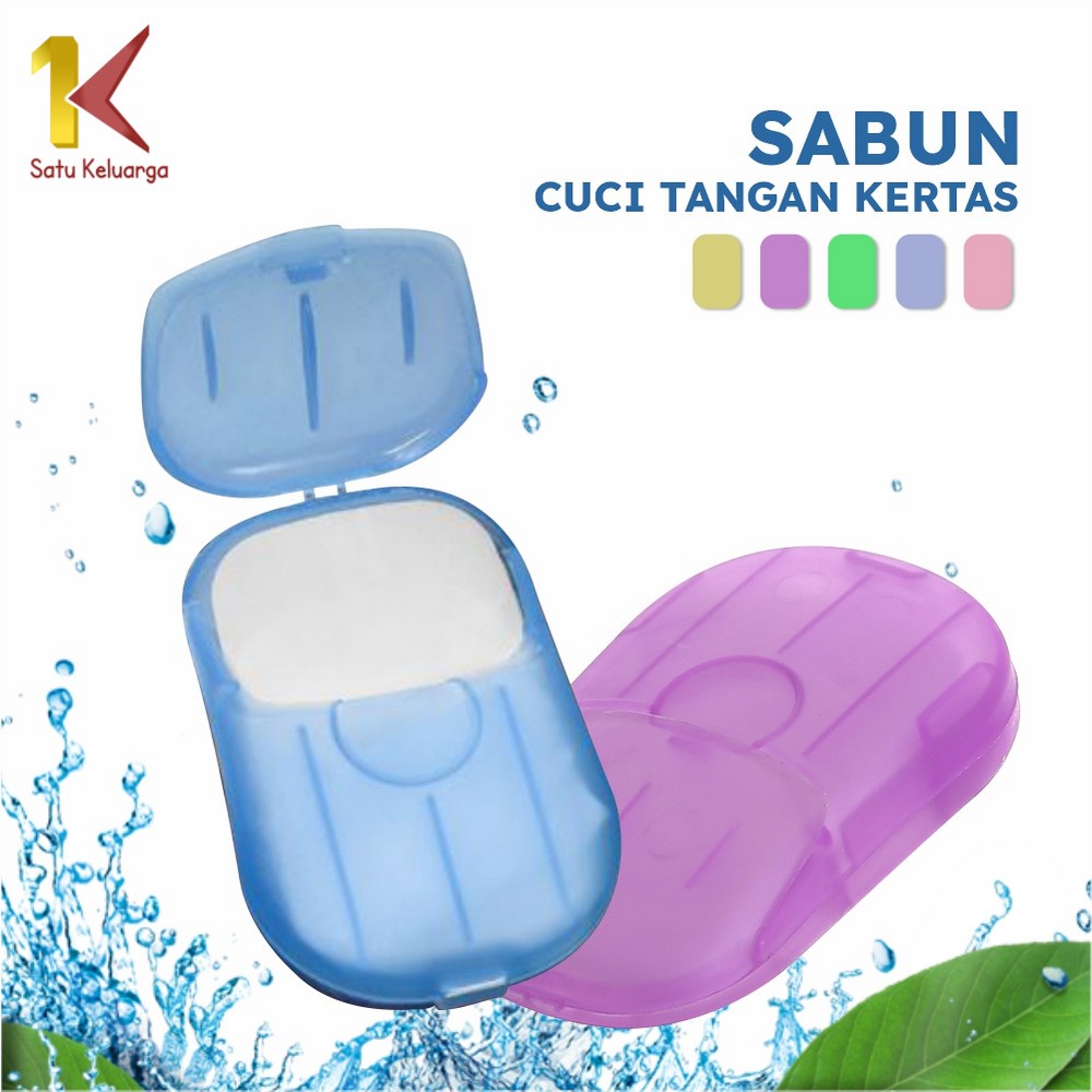 Satu Keluarga Sabun Cuci Tangan Kertas Isi 20 PCS Portabel C453 Paper Soap Praktis Mini Travelling
