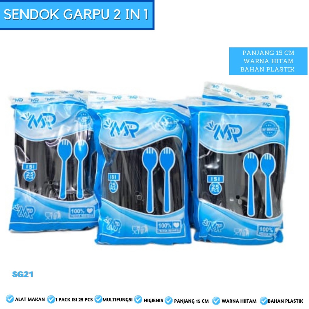 Sendok Makan 2in1 Sendok Garpu Sendok Set (Isi 25 Pcs-SG21)