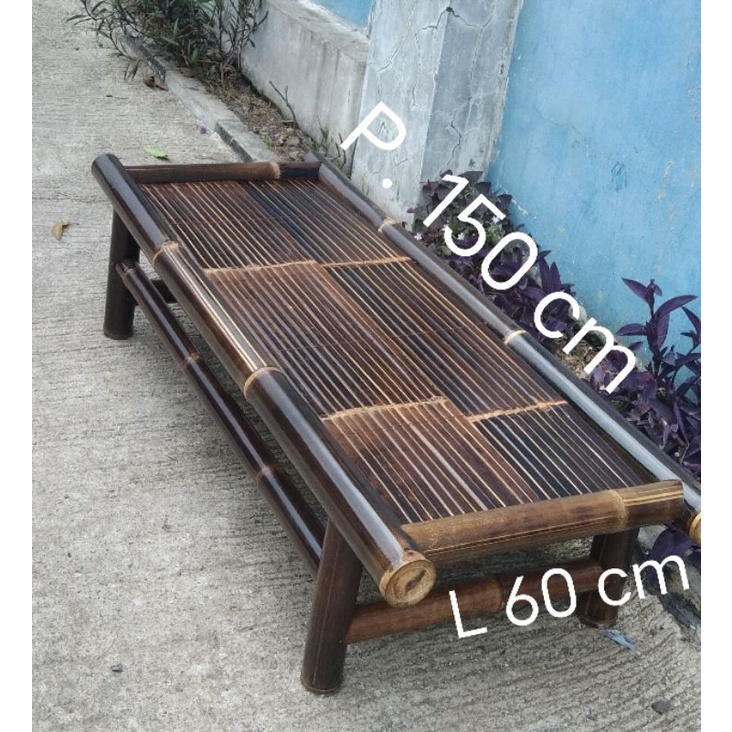 bale bambu hitam, kursi panjang, kursi malas, kursi santai, meja panjang