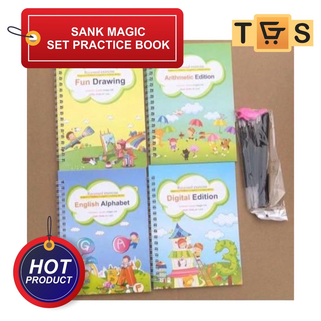 

[300gr] T693 | SANK Magic Practice Book 1 SET ISI 4 BUKU + PULPEN - 4 Buku Inggris