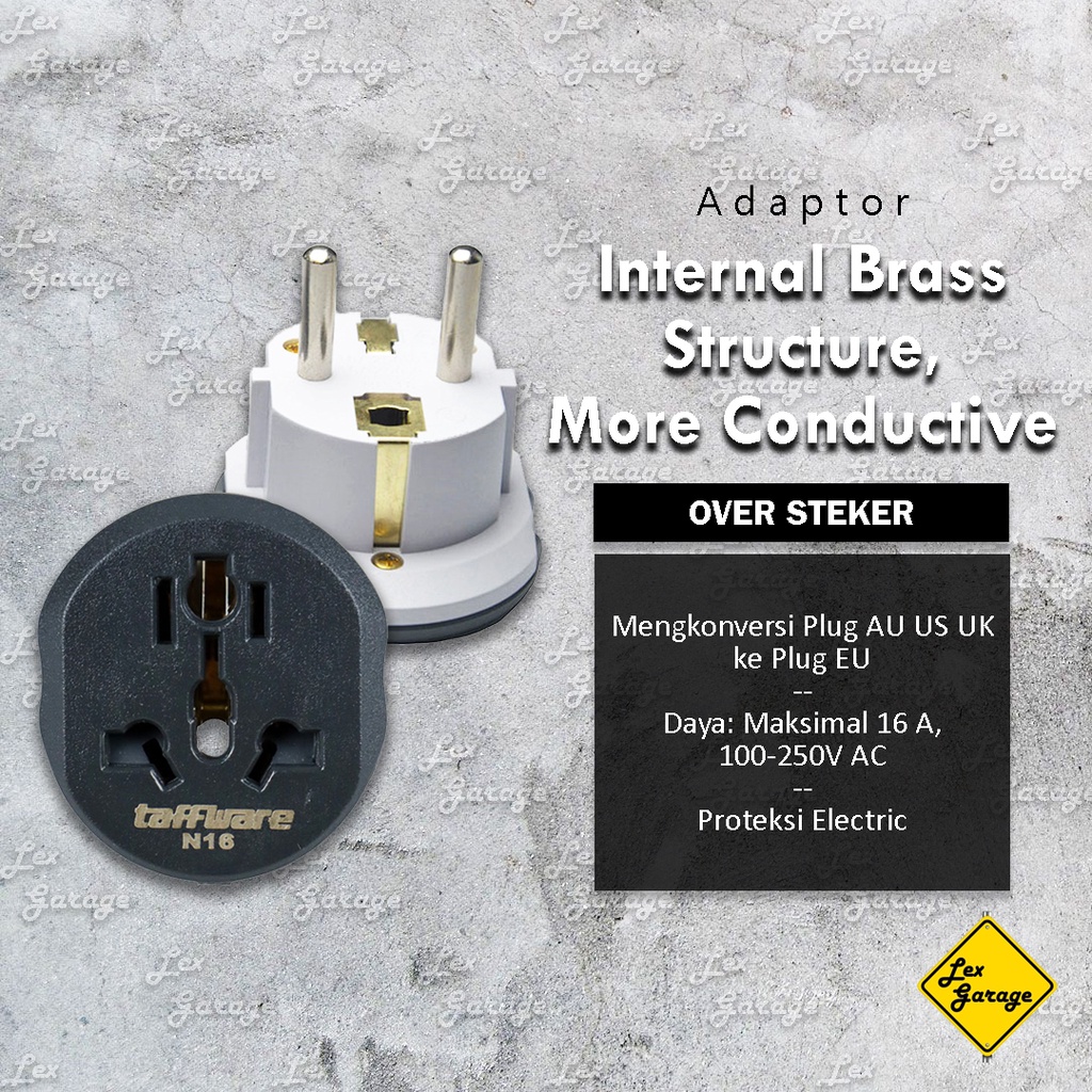 Over Steker Universal Colokan Kaki 3 Gepeng Travel Adaptor Adapter