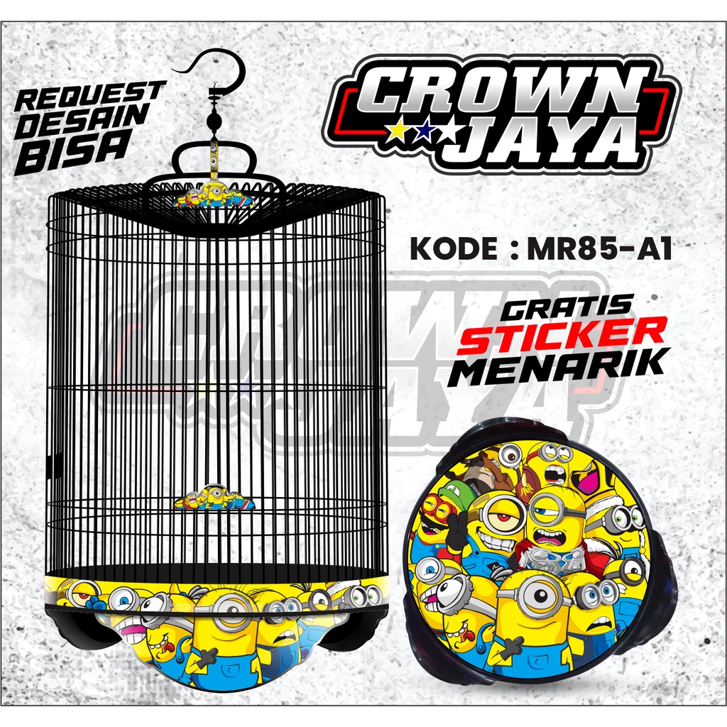 Stiker Tebok murai NO 1 NO 2 NO 3 Custom Desain - Decal Sangkar Murai Motif Kartun - Decal Sangkar C