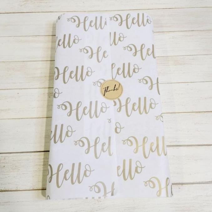 

Gold Hello Wrapping Paper (50 lembar) |kertas tissue|bungkus kado|