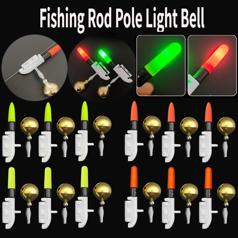 1 Set Alarm Tongkat Pancing Elektronik Dengan Lampu Strobo LED Baterai Dapat Dilepas Tahan Air Untuk Rock Fishing