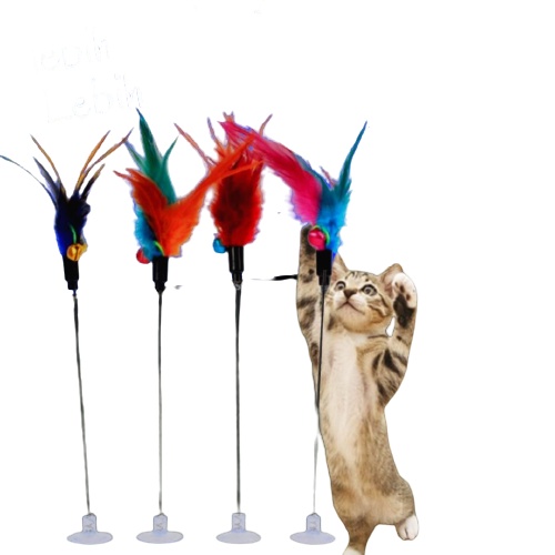 Tongkat Bulu Pancing Mainan Kucing Murah Cat Toy Toys Stik Untuk Interaktif Pet Lonceng Teaser FISHING CAT ROD Cats Krincing FEFARM