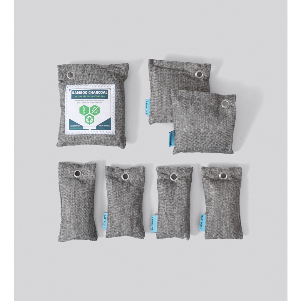 Hapi Home Bamboo Charcoal Air Purifying Bag 50gr 100gr 200gr| Penghilang Penyerap Bau Mobil Bamboo C