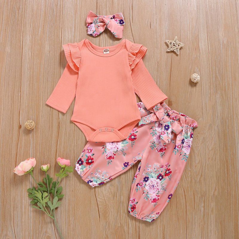 BABY K2 - Bodyset Bunga Peach 1 Warna